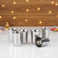 विनोद स्टेनलेस स्टील शीतल ग्लास 300 मिली - एक बॉक्स में छह ग्लास 