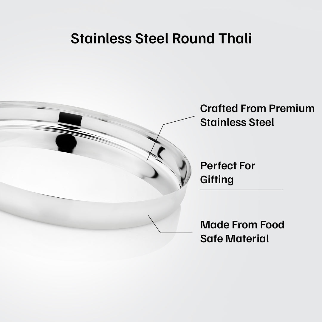 विनोद स्टेनलेस स्टील खुमचा थाली 2 का सेट, आकार: 30 सेमी