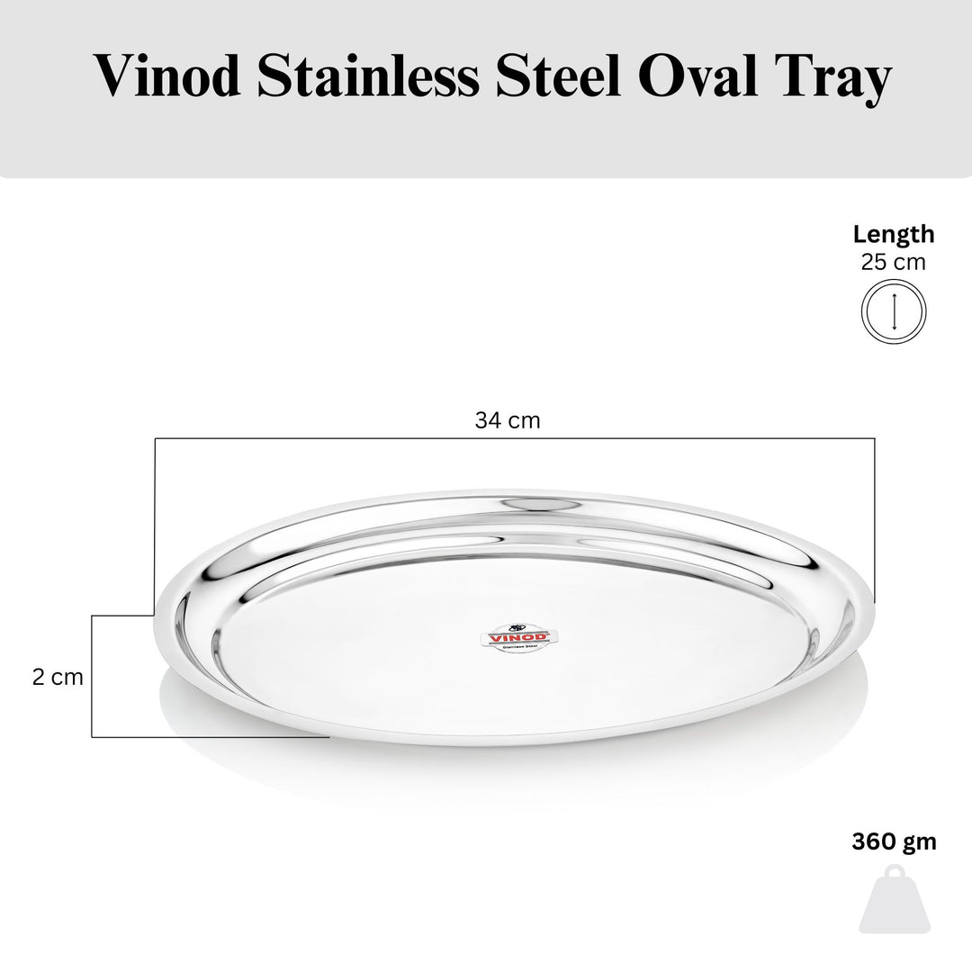 विनोद स्टेनलेस स्टील ओवल राइस ट्रे