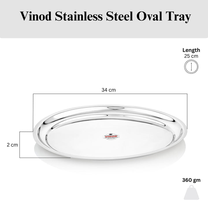 विनोद स्टेनलेस स्टील ओवल राइस ट्रे