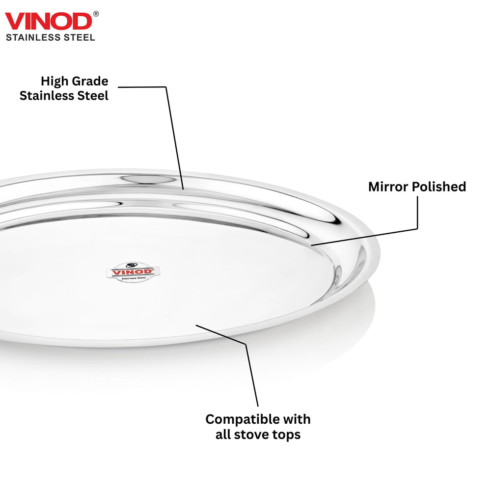 Vinod Stainless Steel Oval Rice Tray, product view 13