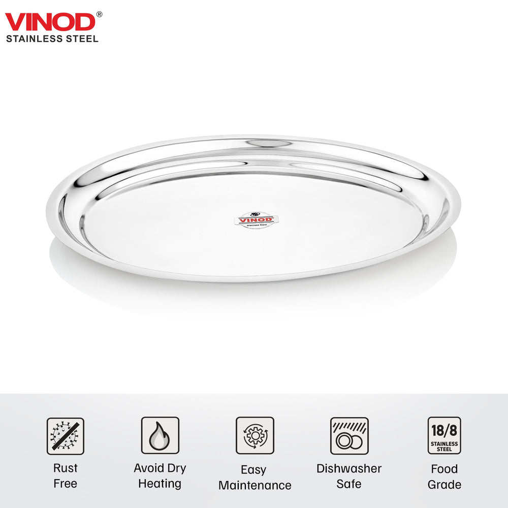 Vinod Stainless Steel Oval Rice Tray, product view 12