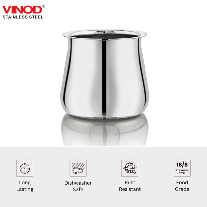 विनोद स्टेनलेस स्टील शुभम् कलश - नंबर 10 - 1000 मि.ली