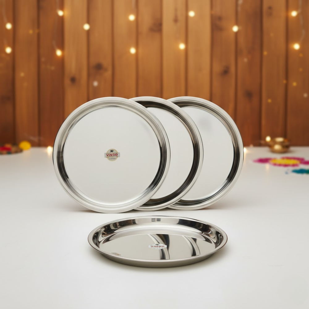Vinod Stainless Steel New Tat, Set of 4 pieces, Diameter 31.3 cm