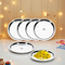 Vinod Stainless Steel Two Tone Dish / Serving Dish / Salad Plate / Snack Plate, Set of 6 pieces, Diameter 21 cm