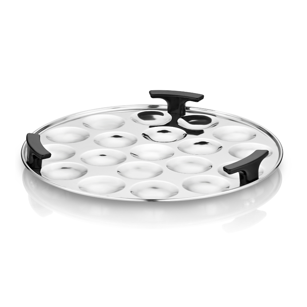 विनोद - डोनिव ट्रिपली स्टेनलेस स्टील 6 प्लेट और 1 बहुउद्देशीय कड़ाही स्टीमर इडली, ढोकला, मोमोज के लिए हैवी गेज इडली ढोकला कुकर इंडक्शन और गैस स्टोव के अनुकूल (2 इडली, 1 मिनी इडली, 1 पात्रा/मोमोज, 2 खमन/ढोकला)