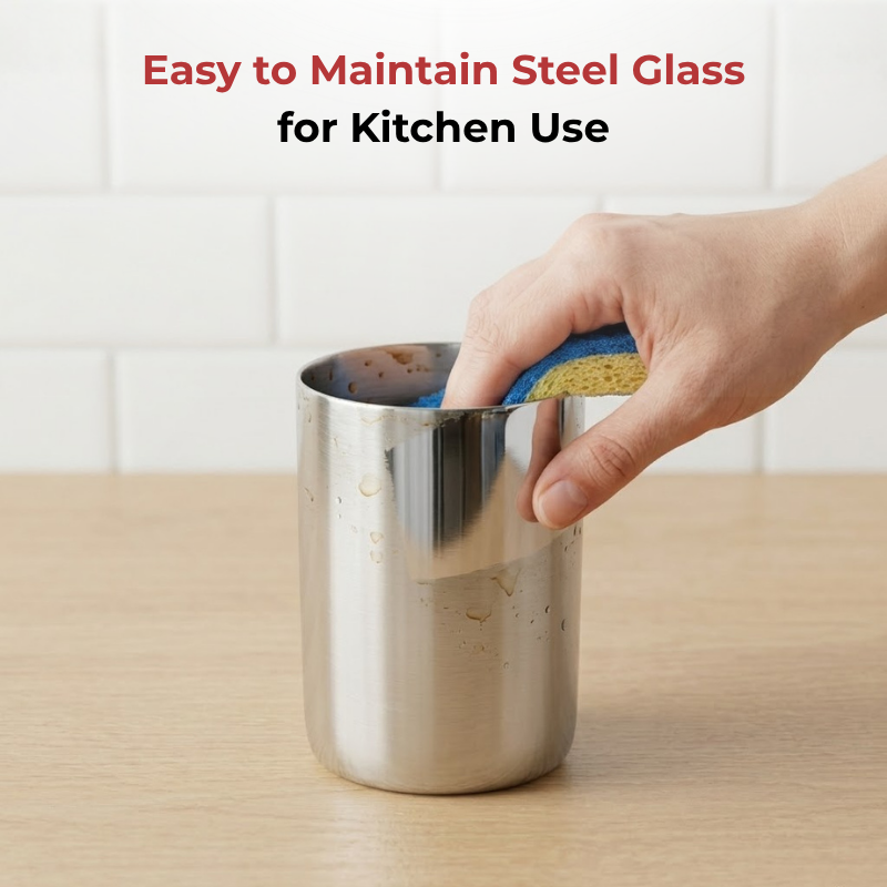 VINOD Stainless Steel Amrapali Glass Set of 6 - 350 ml with Highest Grade Steel, Mirror Finish, Easy to Clean, Rust Free & Dishwasher Safe