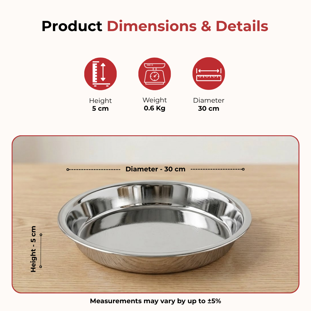 विनोद स्टेनलेस स्टील परात – नंबर 14