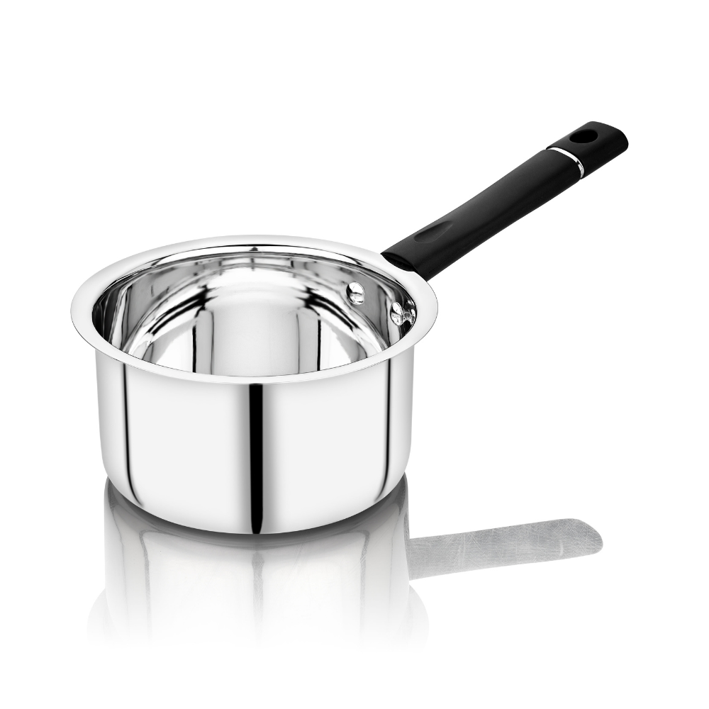 Vinod Stainless Steel Premium Sauce Pan Heavy Gauge 675 ml Milk Pan, Tea Pan, Induction & Gas Stove Compatible, Dishwasher Safe, Durable Tea Pot for Kitchen