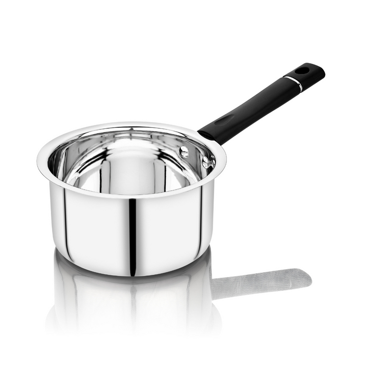 Vinod Stainless Steel Premium Sauce Pan Heavy Gauge 675 ml Milk Pan, Tea Pan, Induction & Gas Stove Compatible, Dishwasher Safe, Durable Tea Pot for Kitchen