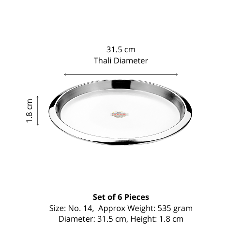 Vinod Stainless Steel Two Tone Plate