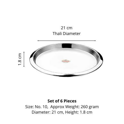 Vinod Stainless Steel Two Tone Plate