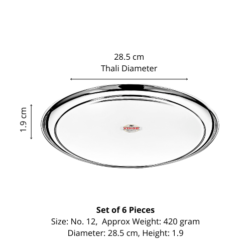 Vinod Stainless Steel Rajbhog Plate