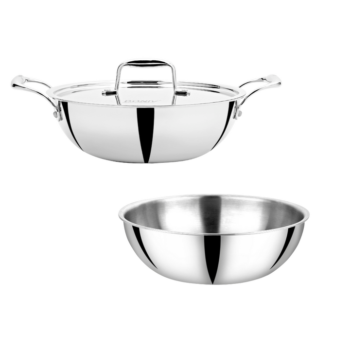 Doniv Titanium Triply 2 Pc - Kadhai & Tasla Set