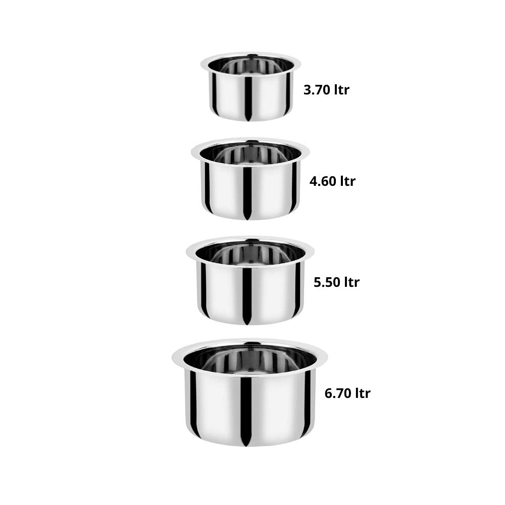 Vinod Stainless Steel Flat Bottom Tope Without Lid