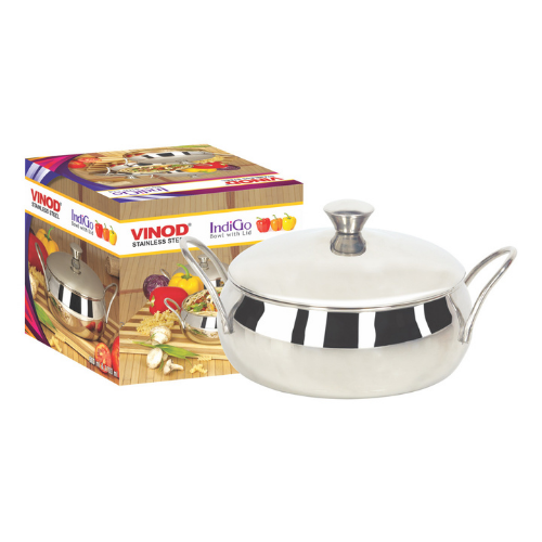 Vinod Stainless Steel Indigo Bowl with Side Handle