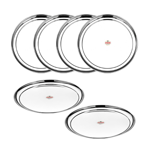Vinod Stainless Steel Rajbhog Plate