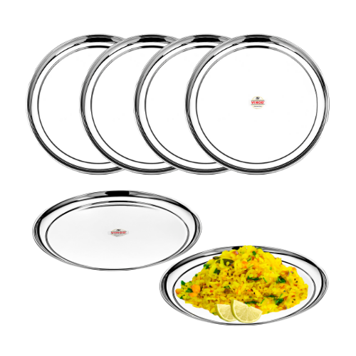 Vinod Stainless Steel Rajbhog Plate