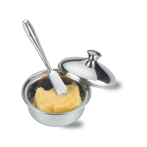 Vinod Stainless Steel Butter Pot with Butter Knife