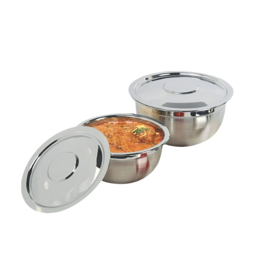 Vinod Stainless Steel 2 Pcs. Euro Bowl Set with Cover