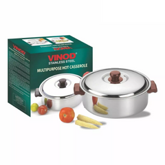 Vinod Stainless Steel Multipurpose Hot Casserole with lid, 2800 ml Capacity