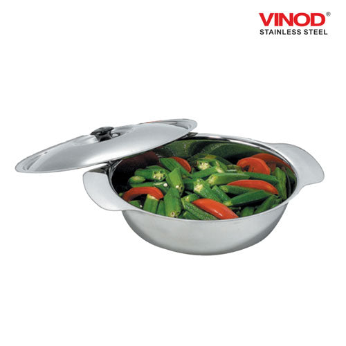 Vinod Stainless Steel Royal Veg Serving Dish with Cover – 700 ml