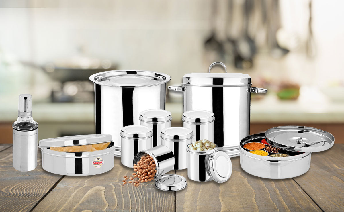 stainless steel dabbas - kitchen containers